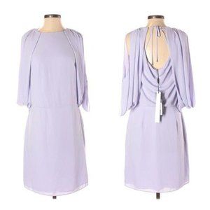 Halston Heritage Drape Back Cape Dress Lavender 4